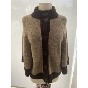 Debbie Morgan Women’s Brown/Tan Poncho Cardigan Size M